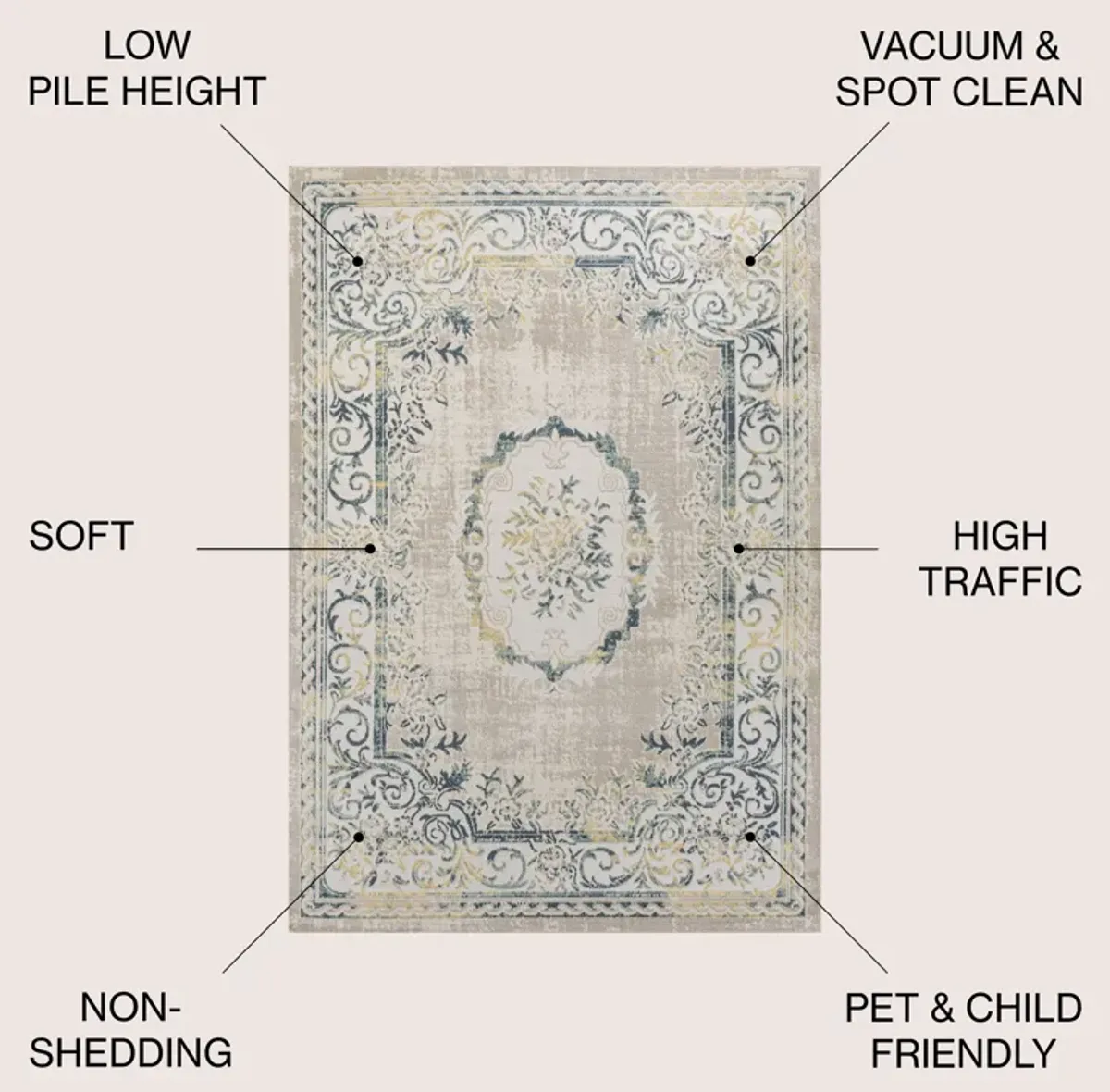 Rosalia Cottage Medallion Area Rug