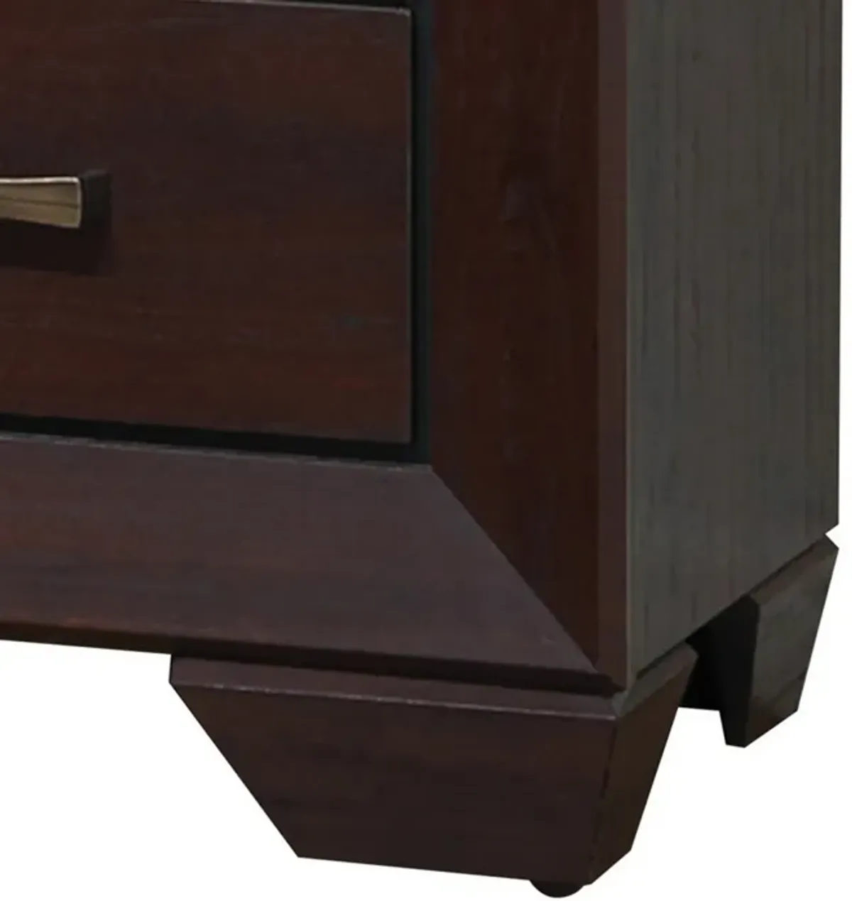 Chic Side Nightstand, Dark Cocoa Brown-Benzara