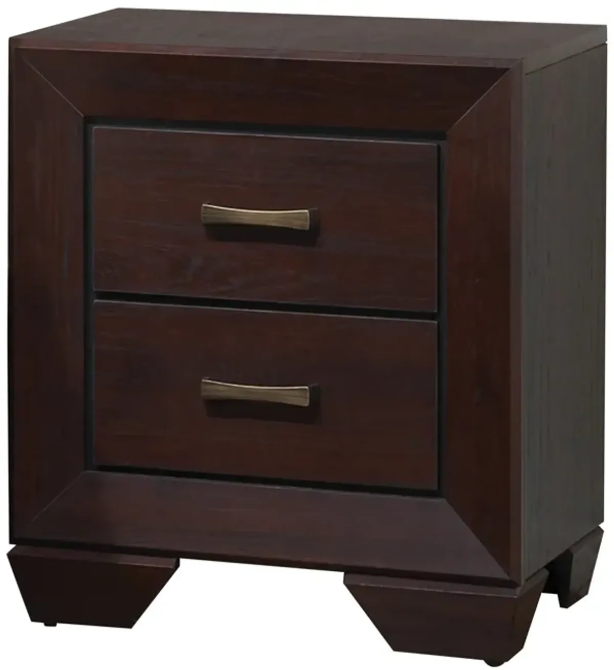 Chic Side Nightstand, Dark Cocoa Brown-Benzara