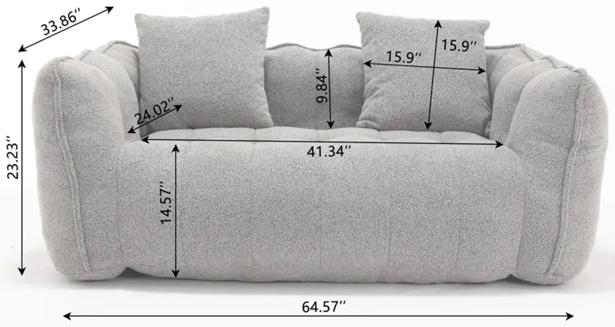 Merax Chenille Lazy Bean Bag Loveseat for Living Room