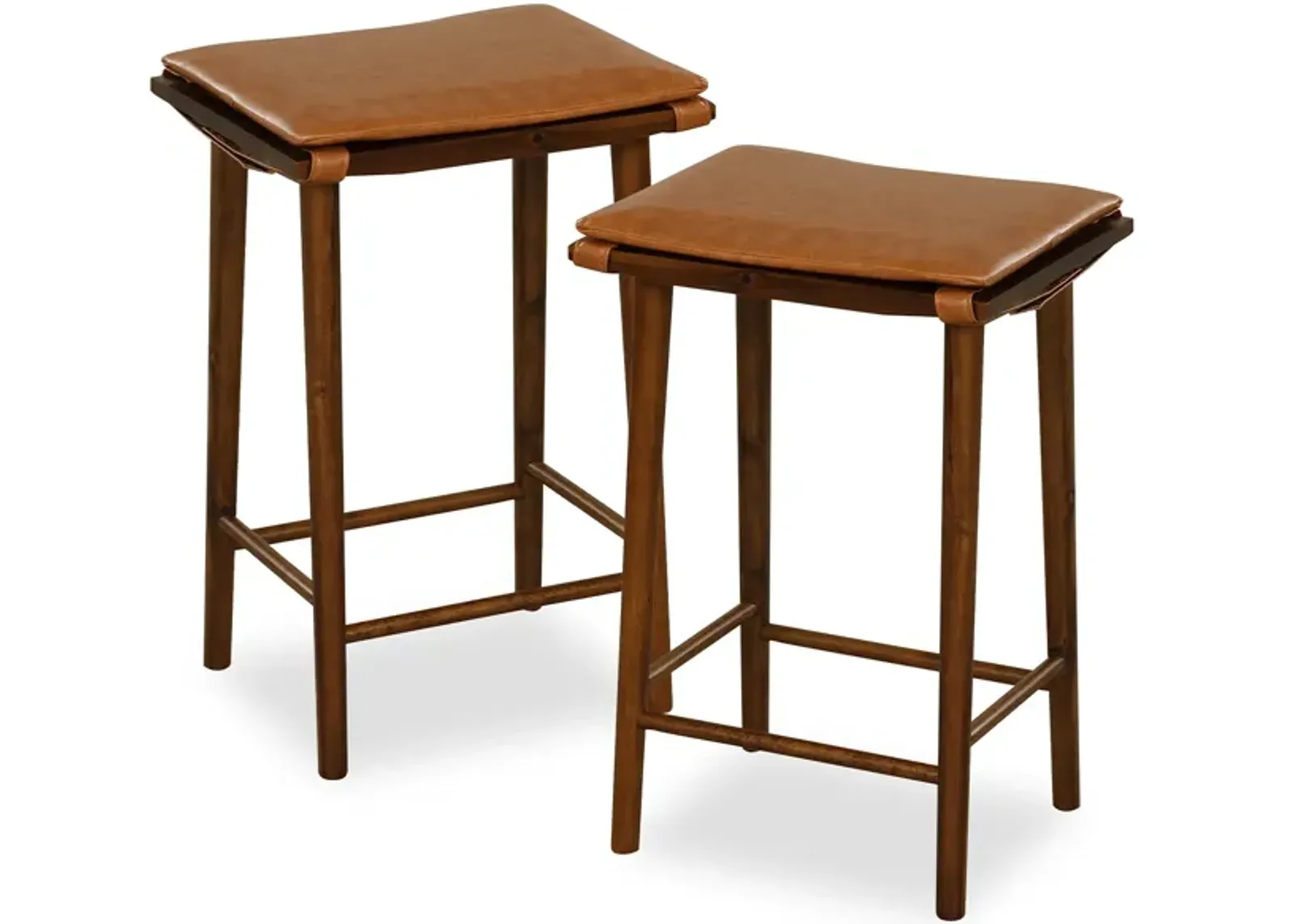 Set of 2 25.5 Inch Barstools with Removable Cushion and Footrest