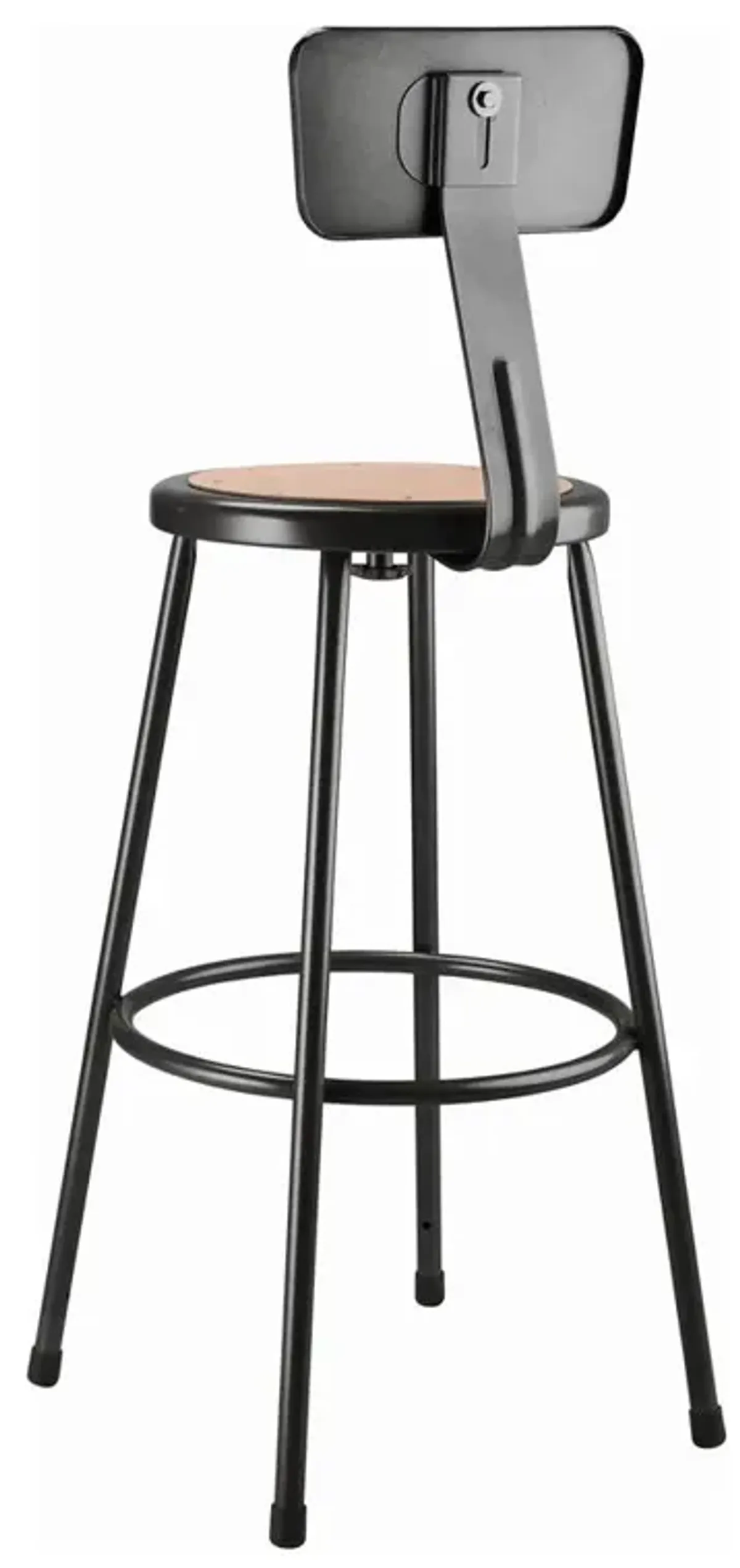 NPS® 30" Heavy Duty Steel Stool With Backrest, Black