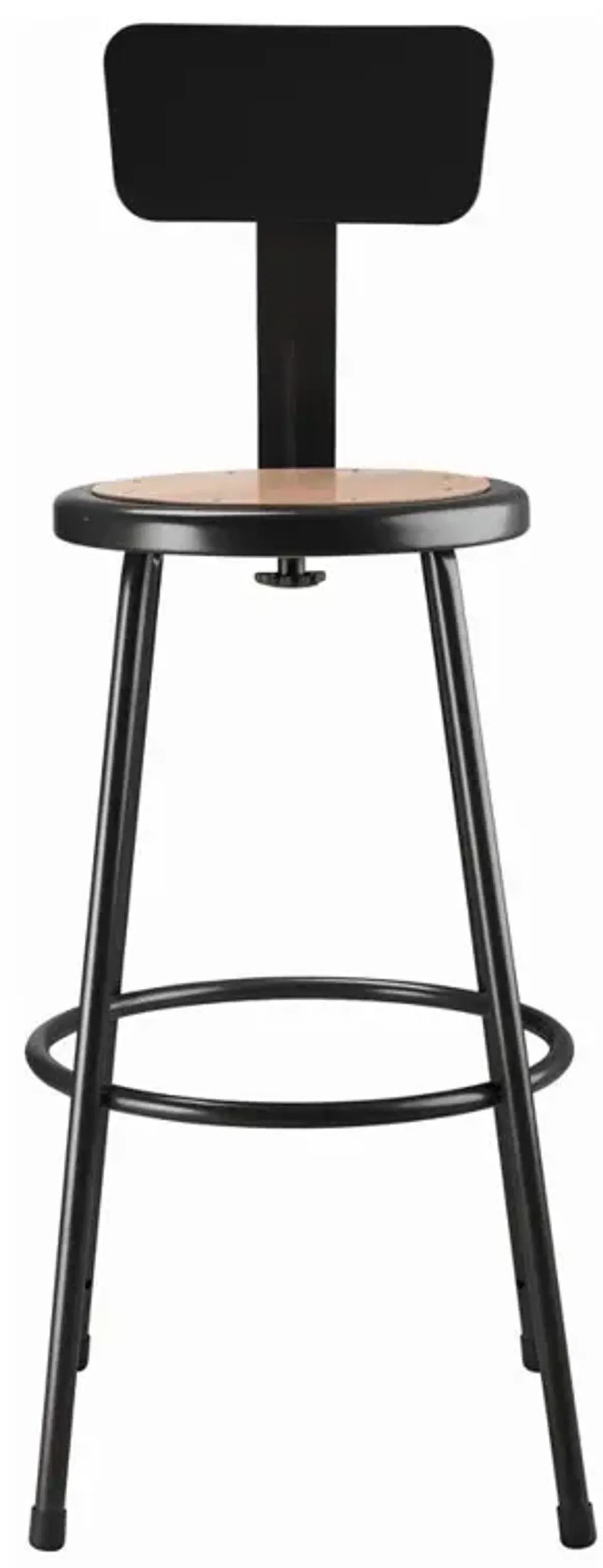 NPS® 30" Heavy Duty Steel Stool With Backrest, Black