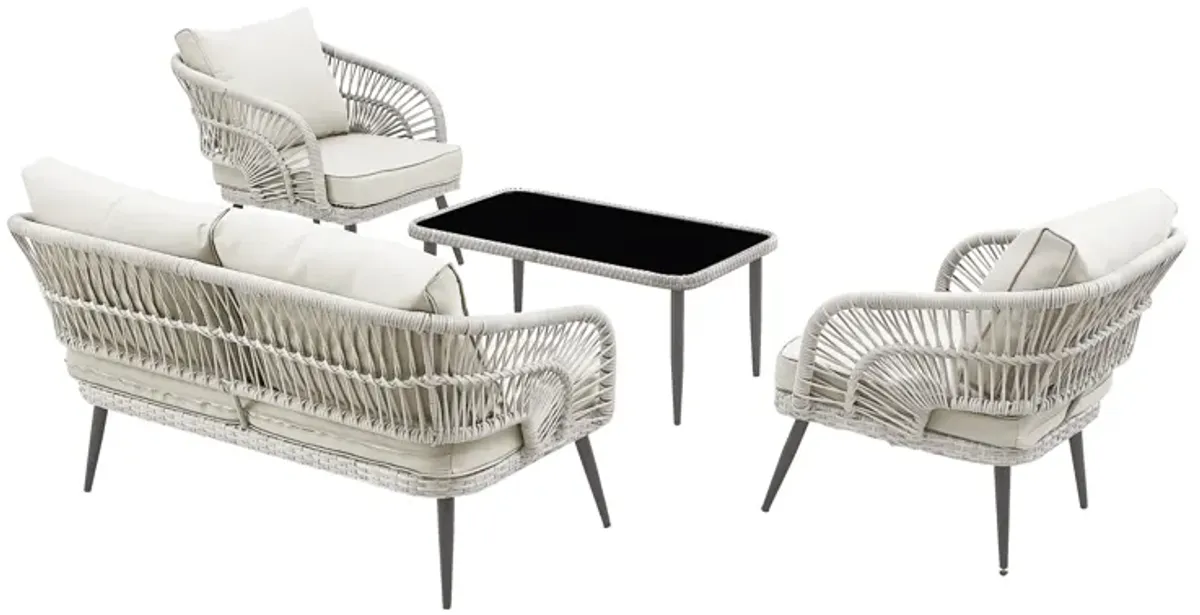 Inspired Home Arsema  Outdoor 4pc Seating Group