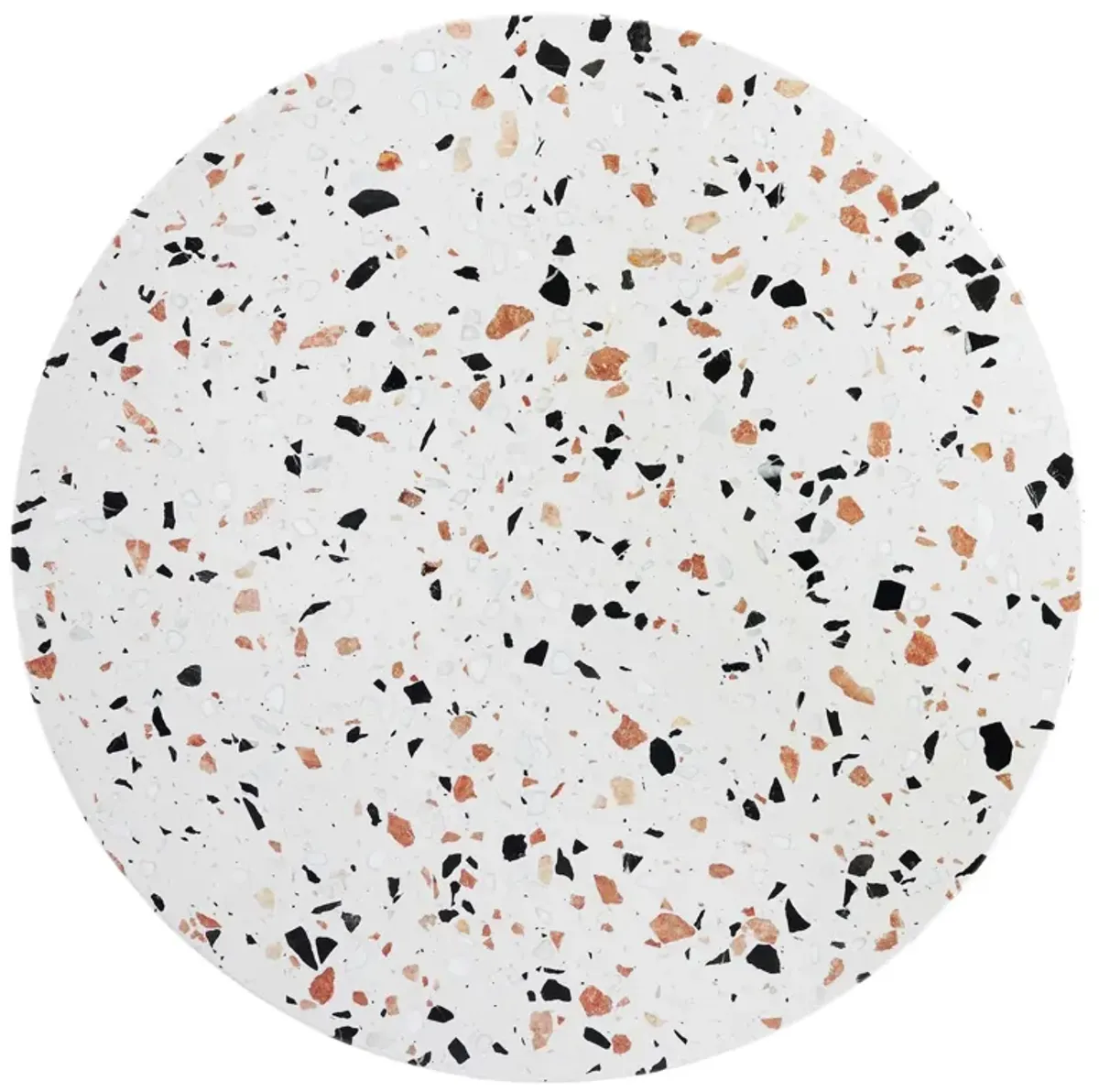 Modway - Verne 28" Round Terrazzo Dining Table Gold White