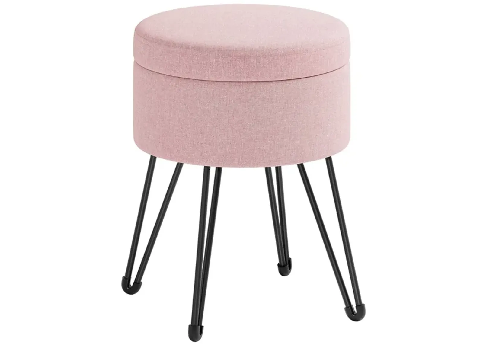 Compact Vanity Stool with Hidden Storage for Bedroom or Bathroom