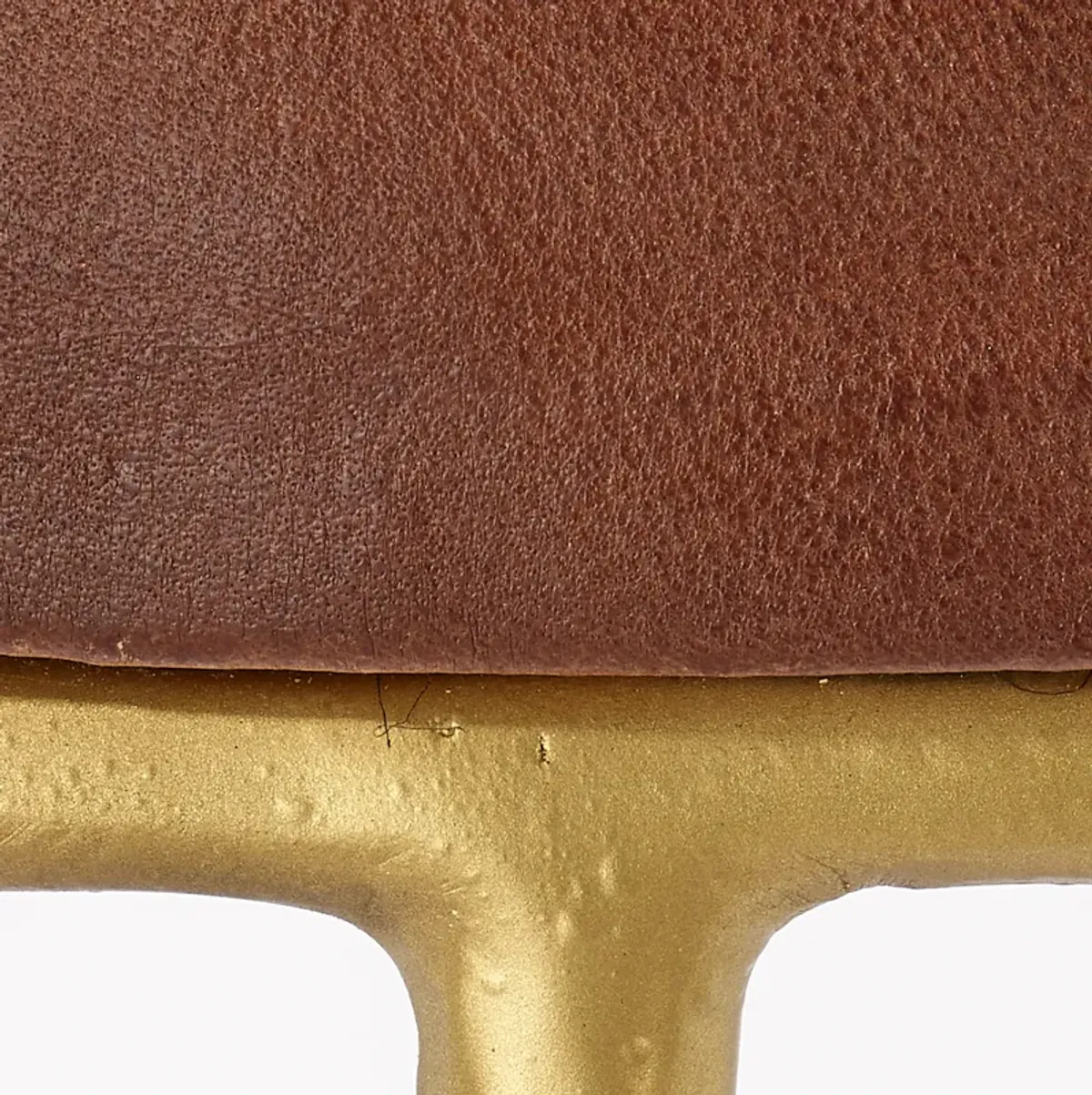 Henry Round Brown Leather Bar Stool