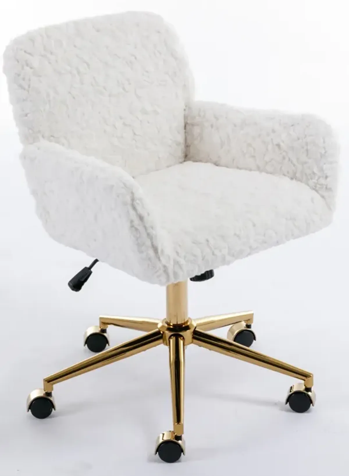 Office Chair Collection: Golden Metal Base, Swivel, Vanity (Beige)