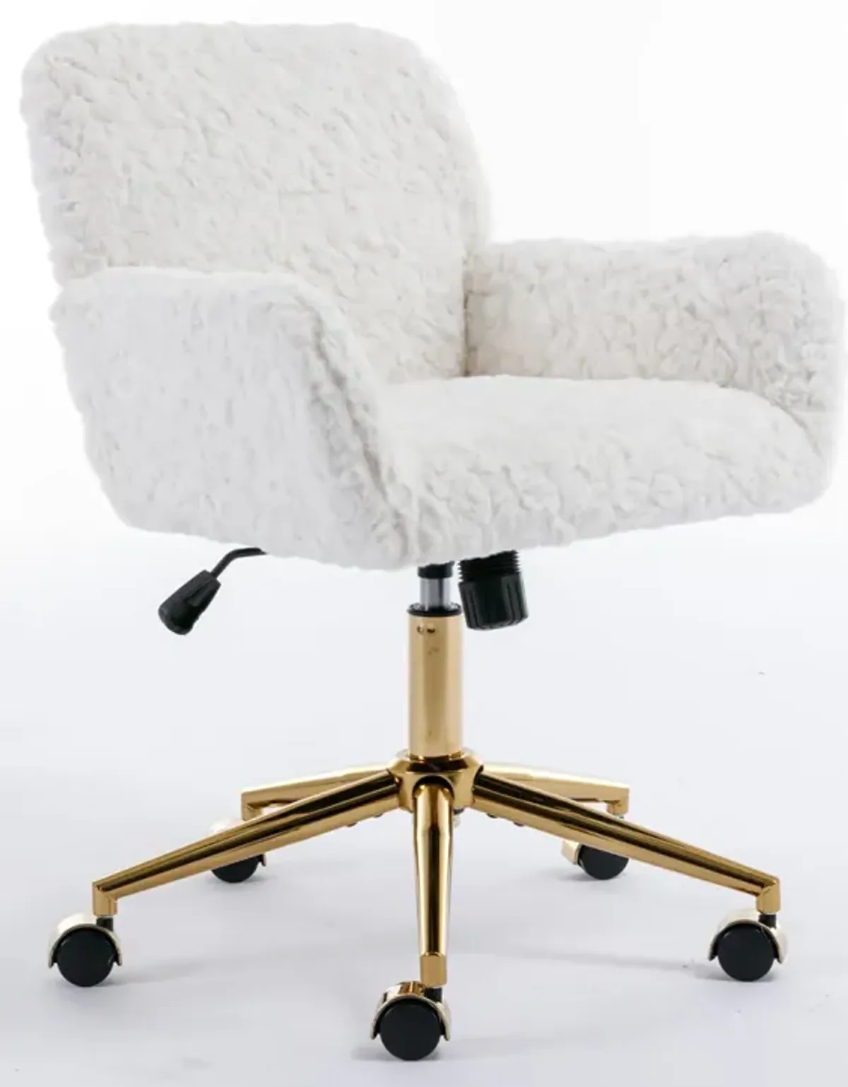 Office Chair Collection: Golden Metal Base, Swivel, Vanity (Beige)