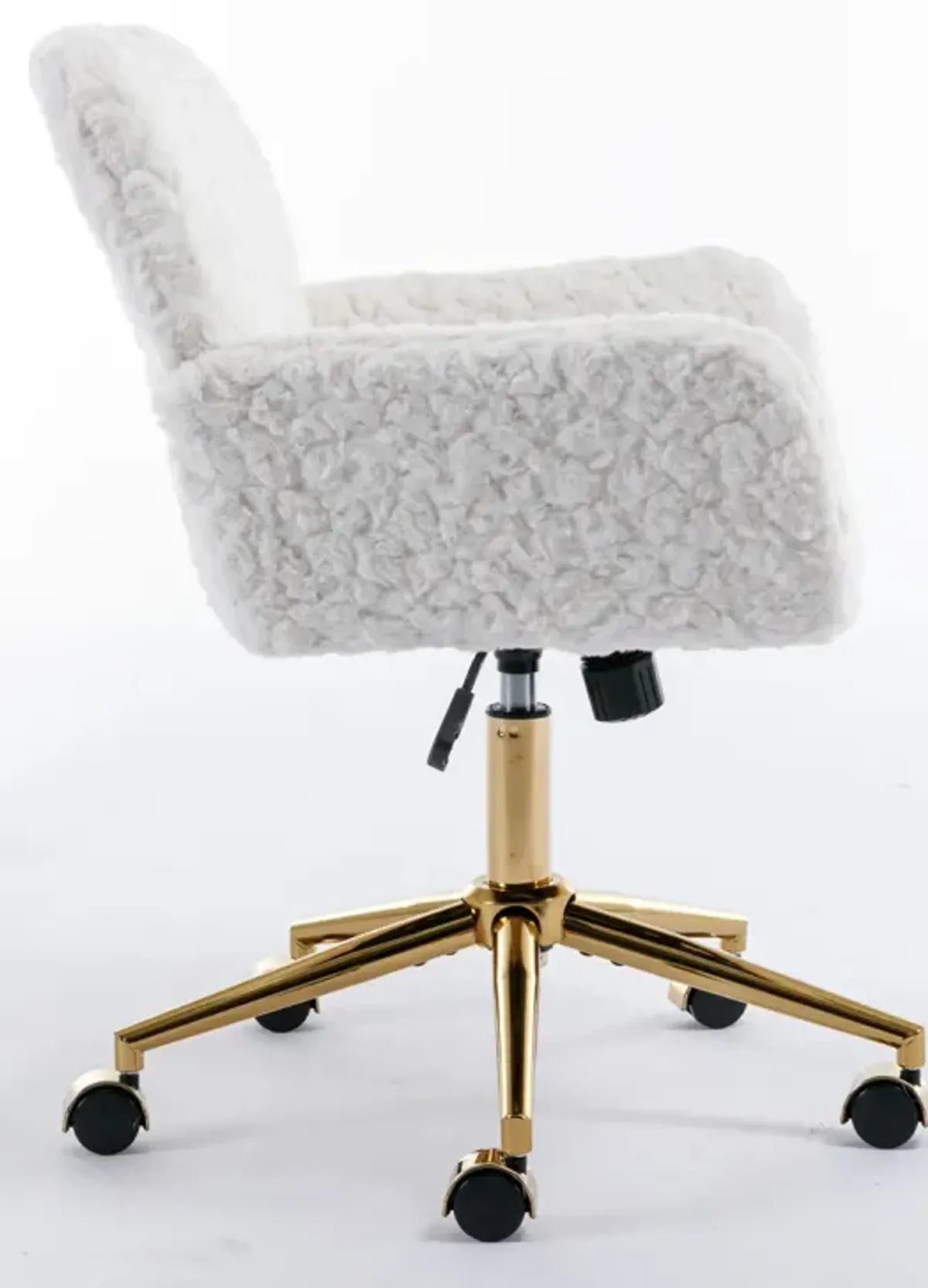 Office Chair Collection: Golden Metal Base, Swivel, Vanity (Beige)