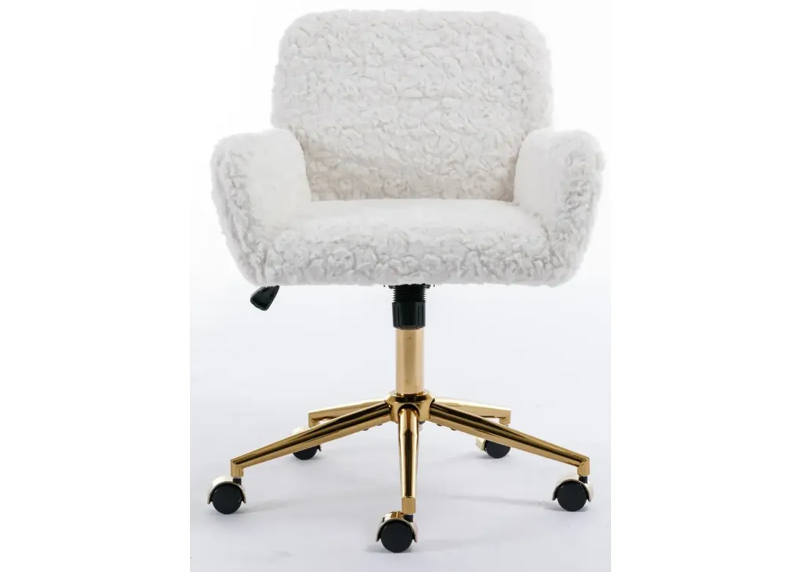 Office Chair Collection: Golden Metal Base, Swivel, Vanity (Beige)