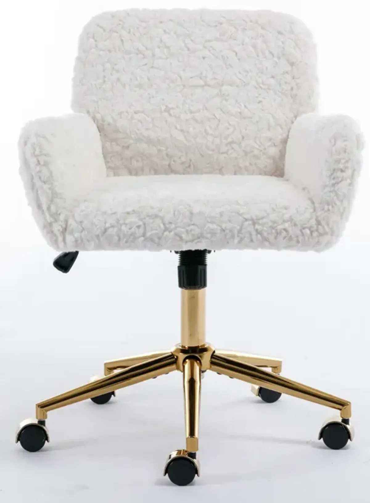 Office Chair Collection: Golden Metal Base, Swivel, Vanity (Beige)