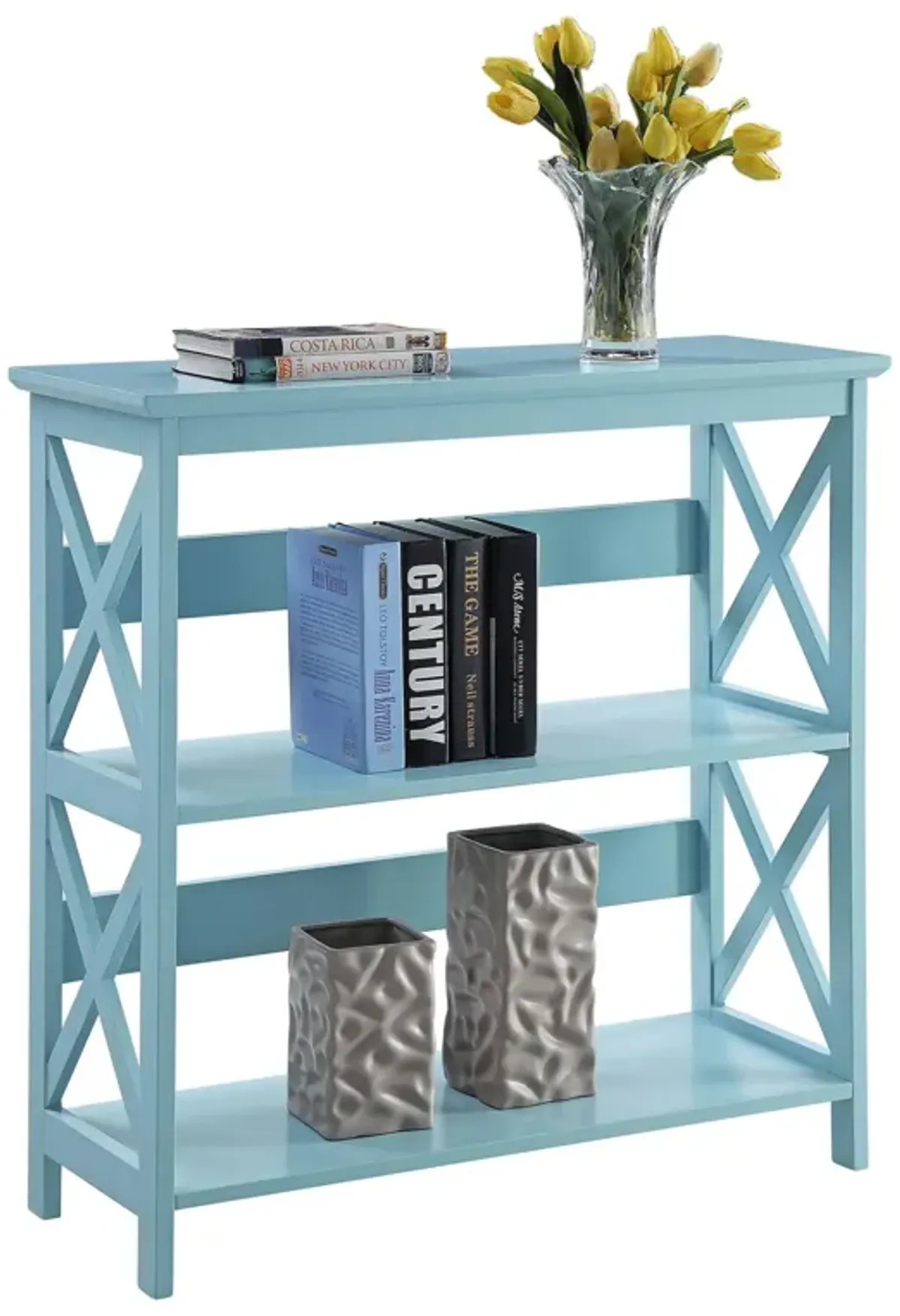 Convenience Concepts Oxford 3 Tier Bookcase, Sea Foam