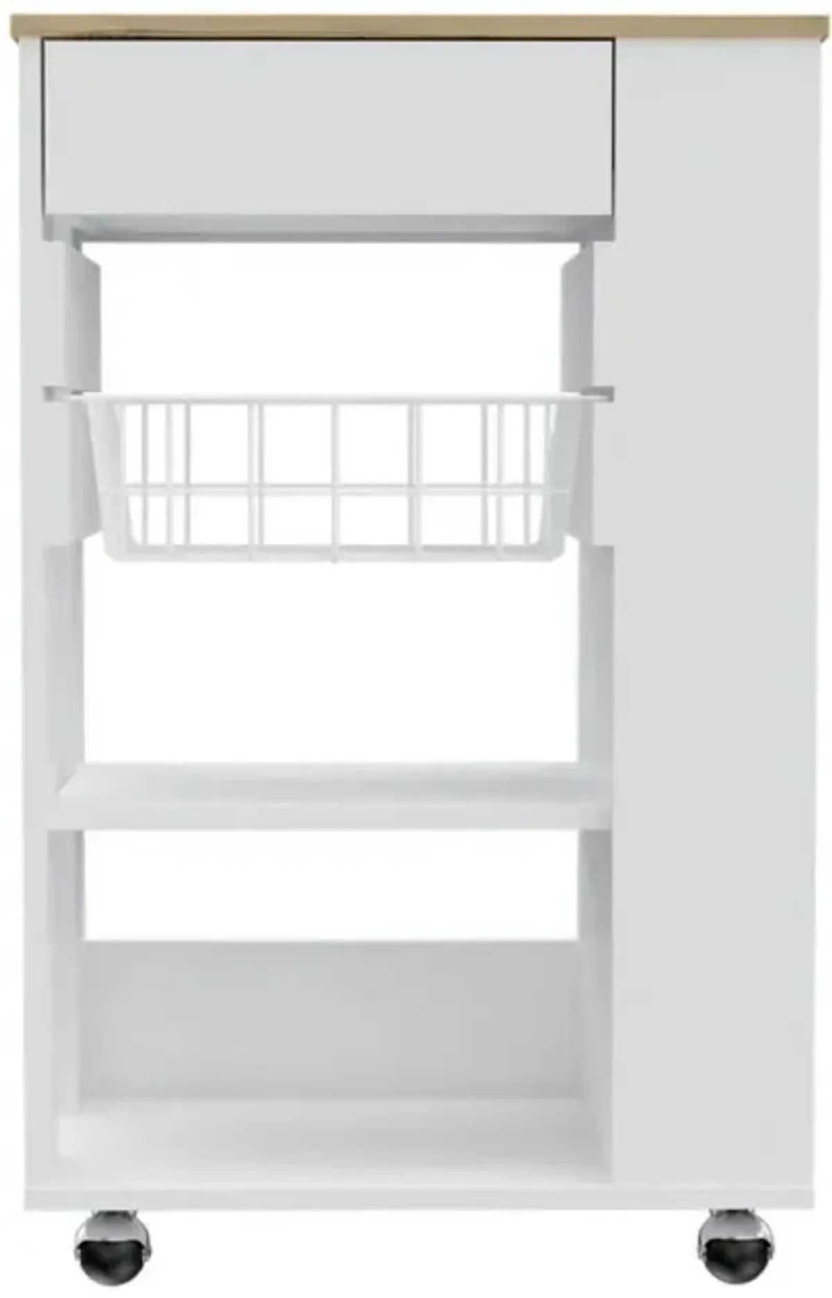 Prospect 5-Shelf 1-Drawer Kitchen Cart White And Light Oak