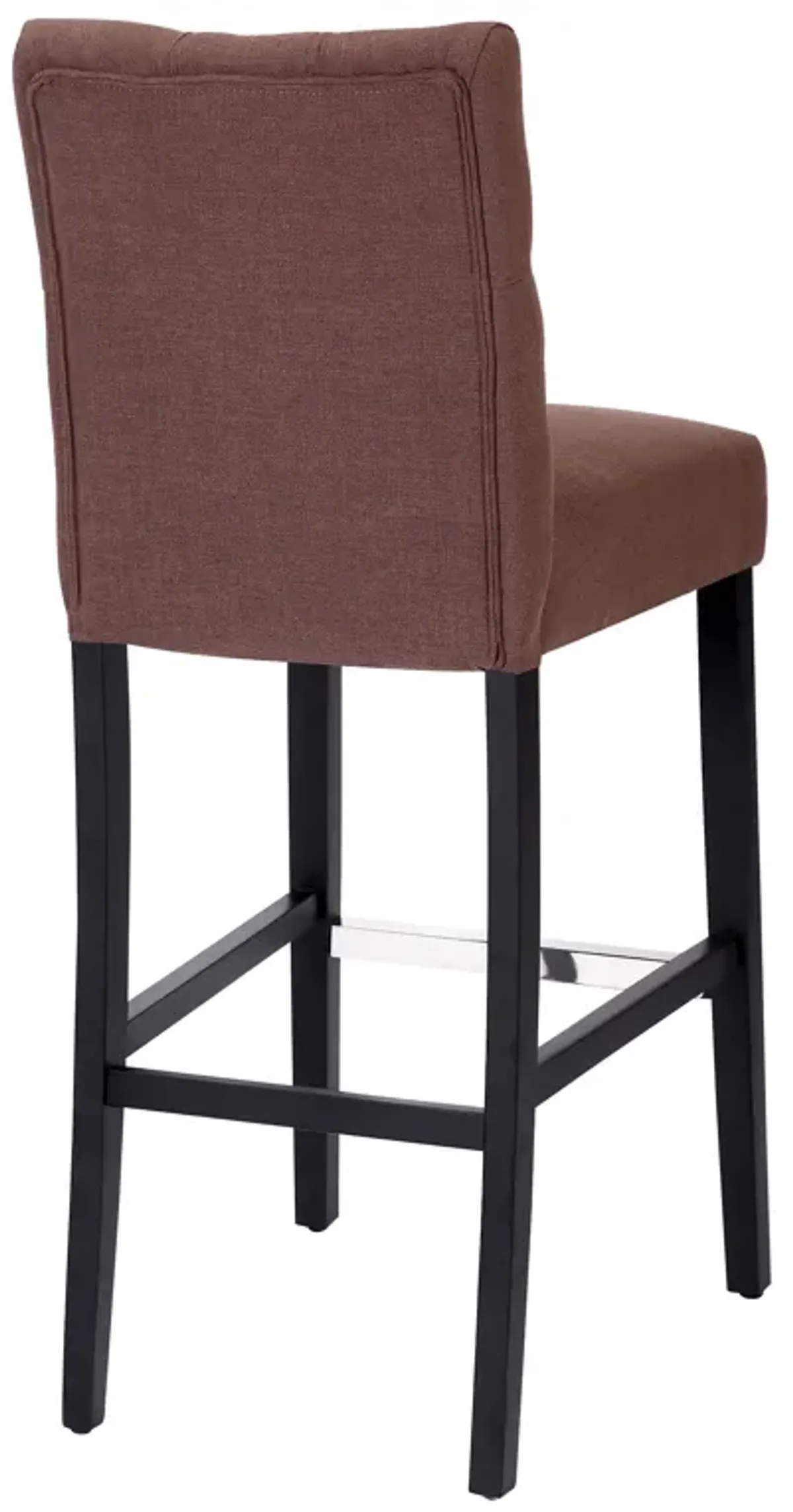 WestinTrends 29" Linen Fabric Tufted Upholstered Bar Stool (Set of 3), Black