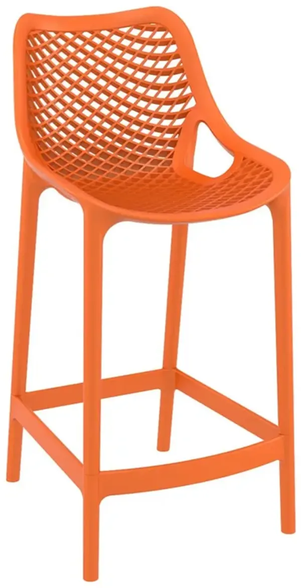 37.5" Black Solid Patio Resin Counter Stool