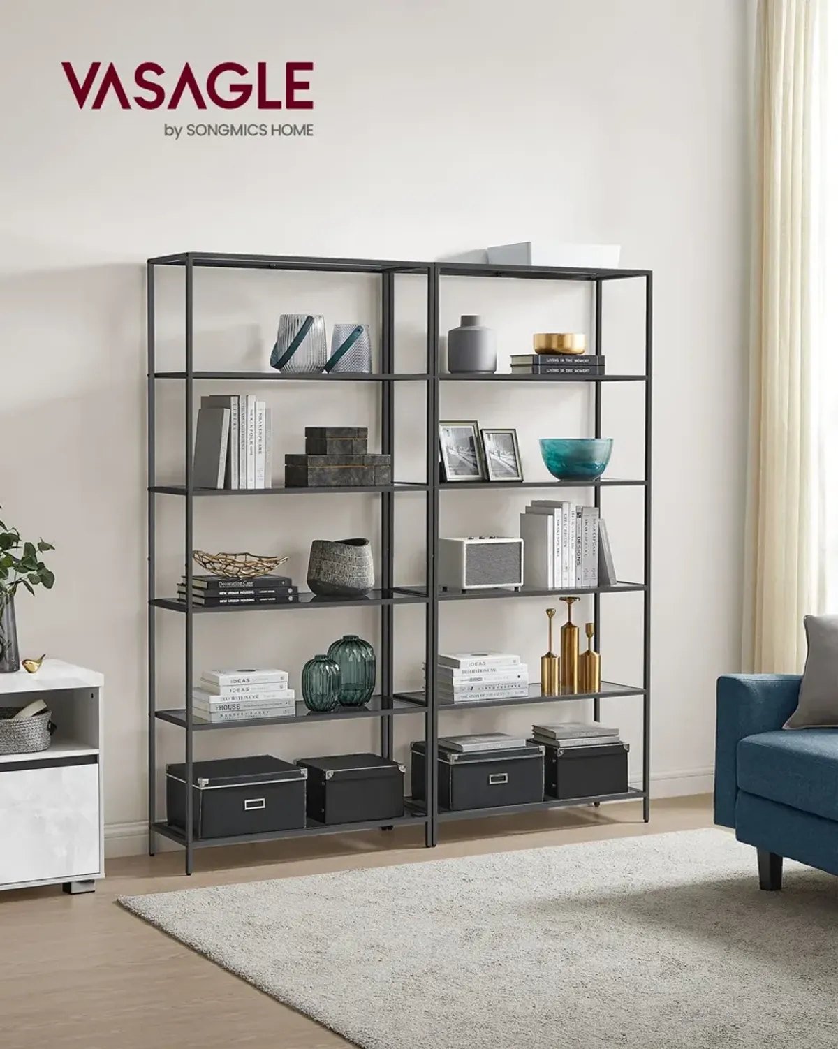 6-Tier Shelving Unit for Ample Storage and Versatile Organization