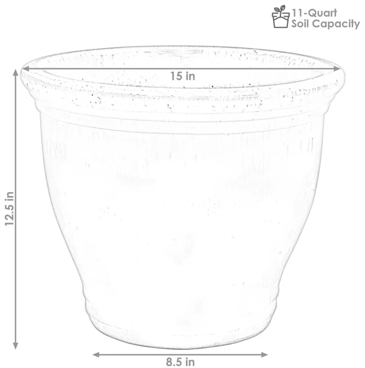 Sunnydaze Studio High-Fired Glazed Ceramic Planter