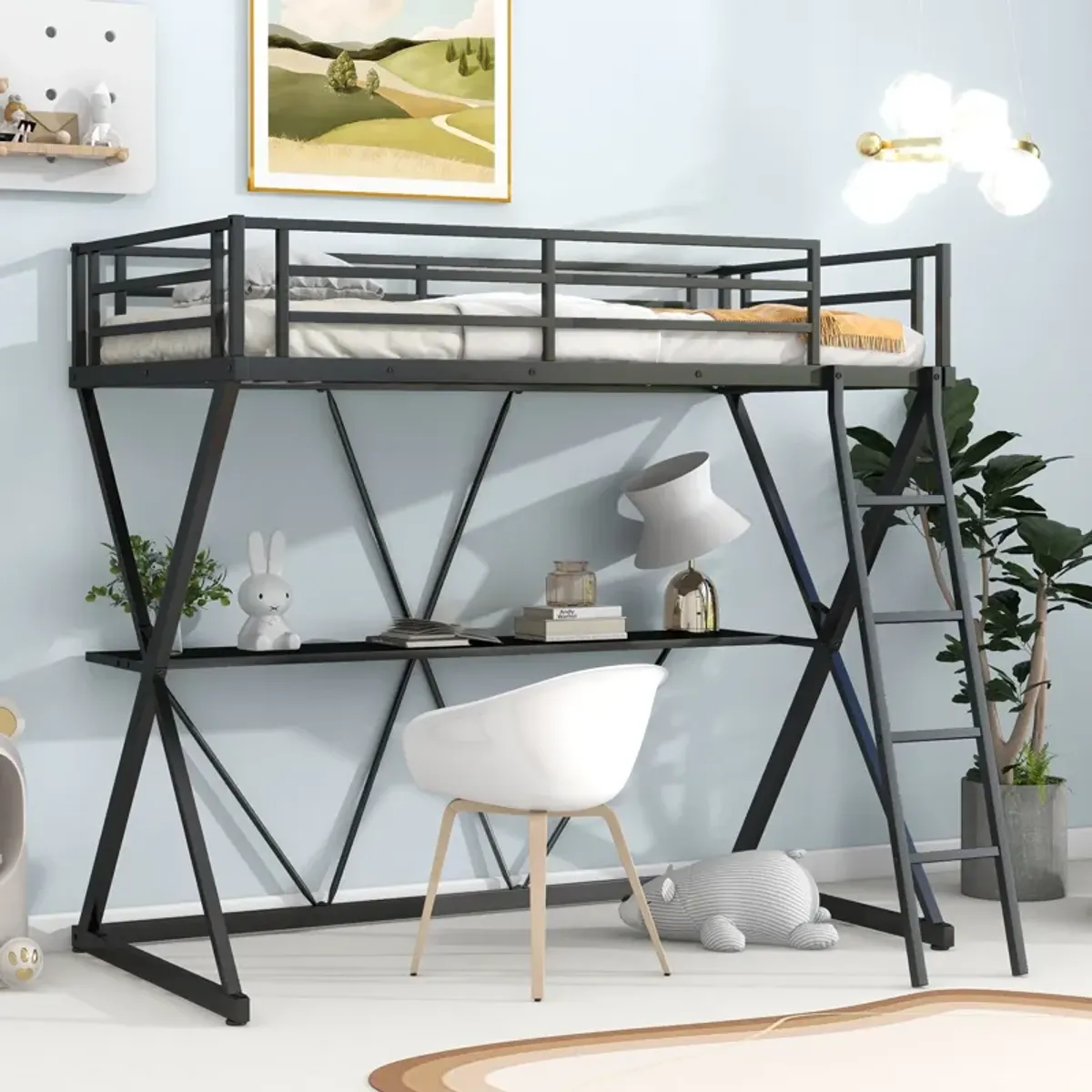 Merax Loft Bed with Desk and Ladder