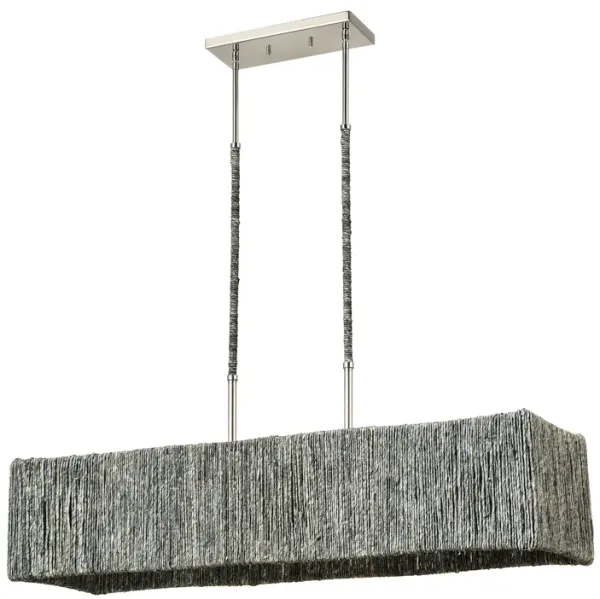 Abaca 40" Wide 5-Light Chandelier in Silver