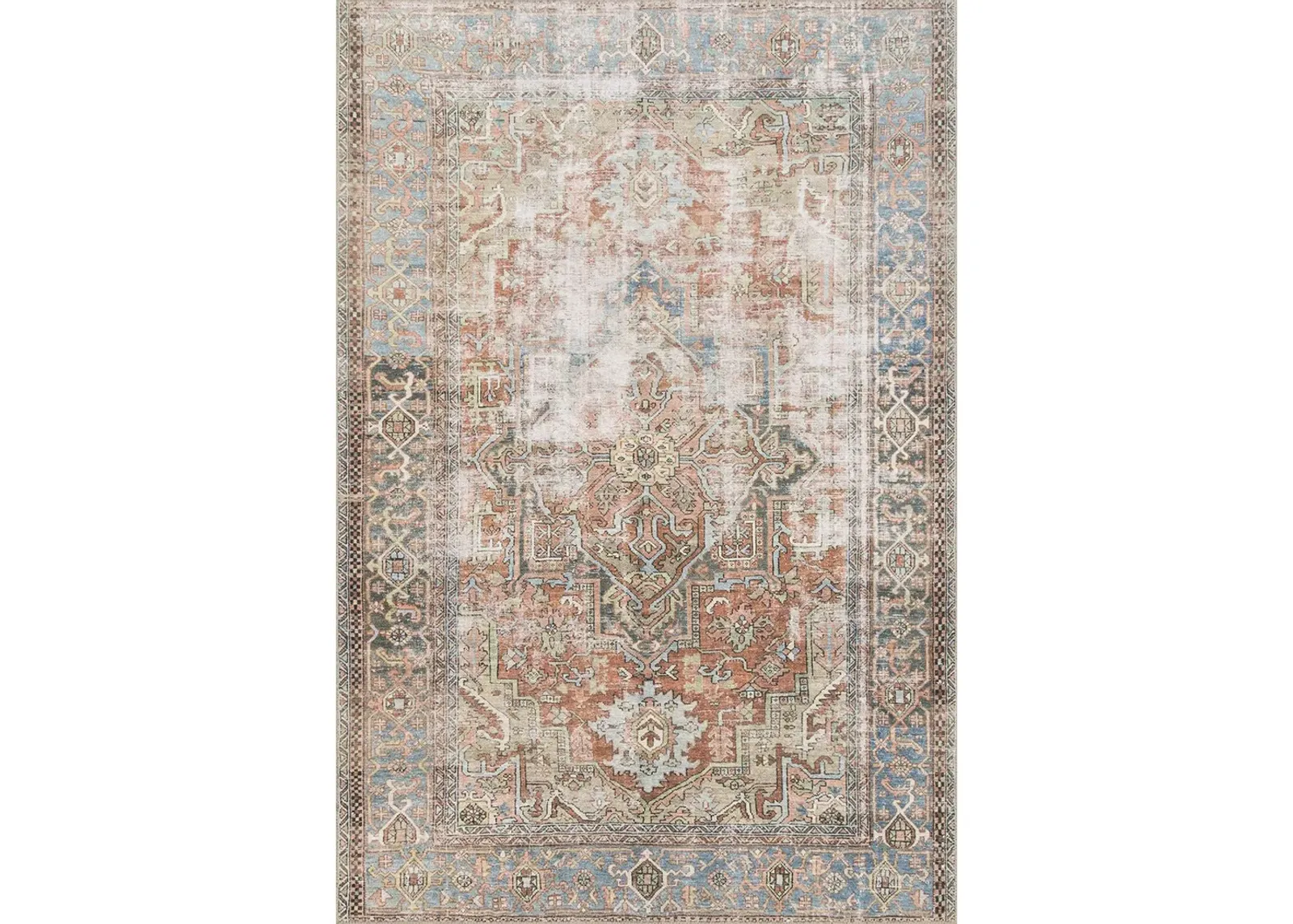 Loren LQ15 Terracotta/Sky 3'6" x 5'6" Rug