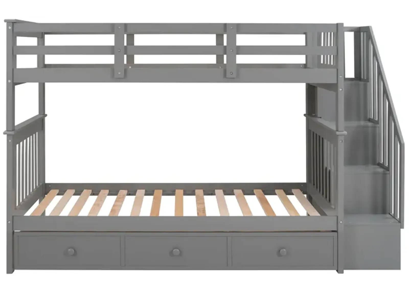 Merax Stairway Twin-Over-Twin Bunk Bed with Three Drawers for Bedroom, Dorm