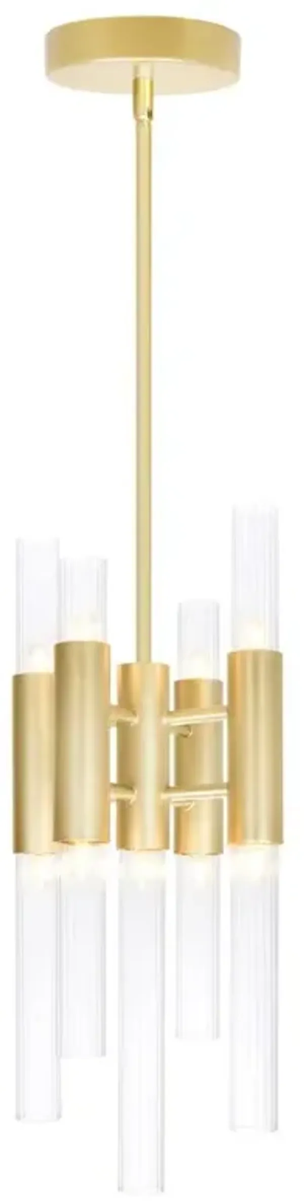 CWI Lighting Orgue 9 Light Mini Pendant With Satin Gold Finish