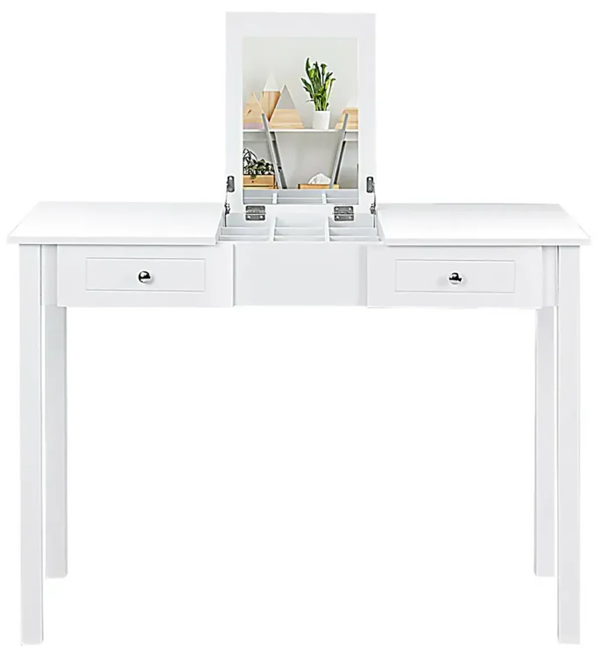 Modern Vanity Dressing Table with 1 Flip Top Mirror and 2 Drawers