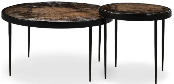 Yoko Smoked Brown Cast Glass Nesting Tables