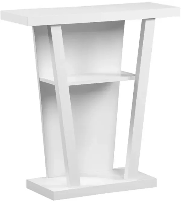 Monarch Specialties I 2560 Accent Table, Console, Entryway, Narrow, Sofa, Living Room, Bedroom, Laminate, White, Contemporary, Modern