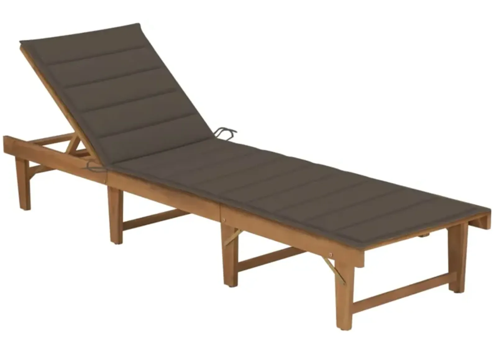 vidaXL Folding Sun Lounger with Cushion Solid Acacia Wood