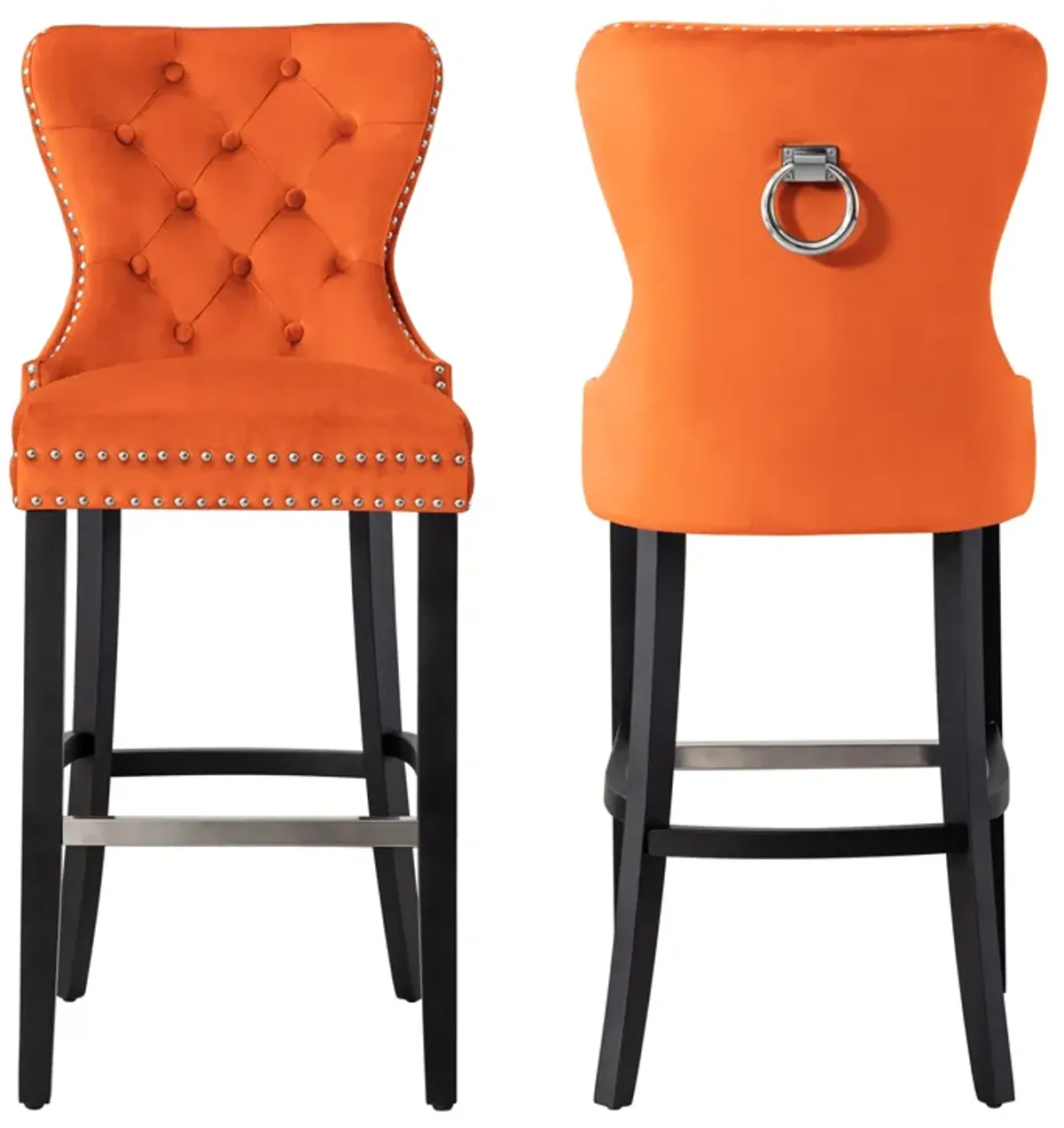 WestinTrends Tufted Velvet Bar Stool (Set of 2)