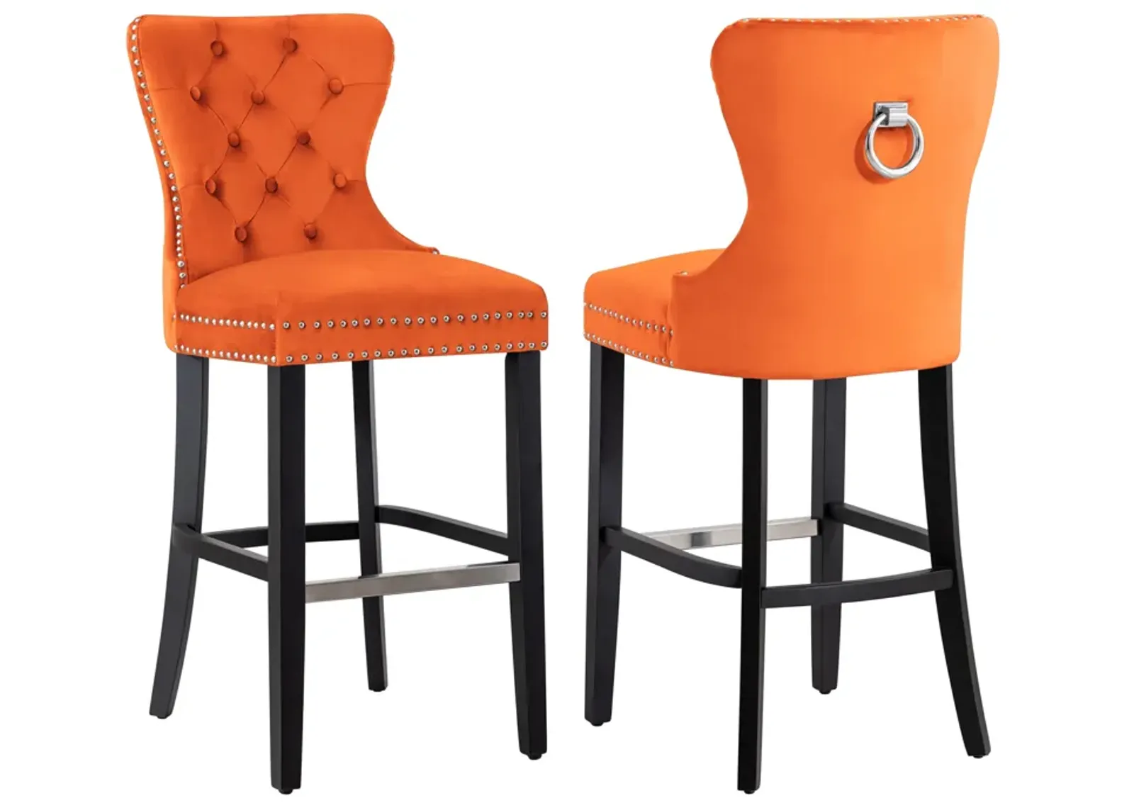 WestinTrends Tufted Velvet Bar Stool (Set of 2)