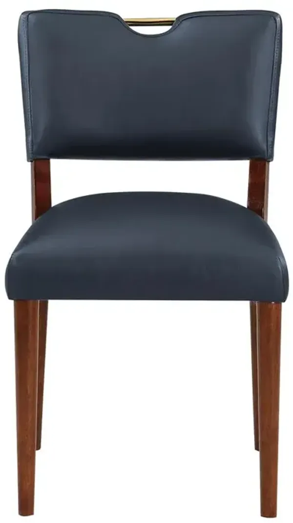 Comfort Pointe Bonito Midnight Blue Faux Leather Dining Chair - Set of 2