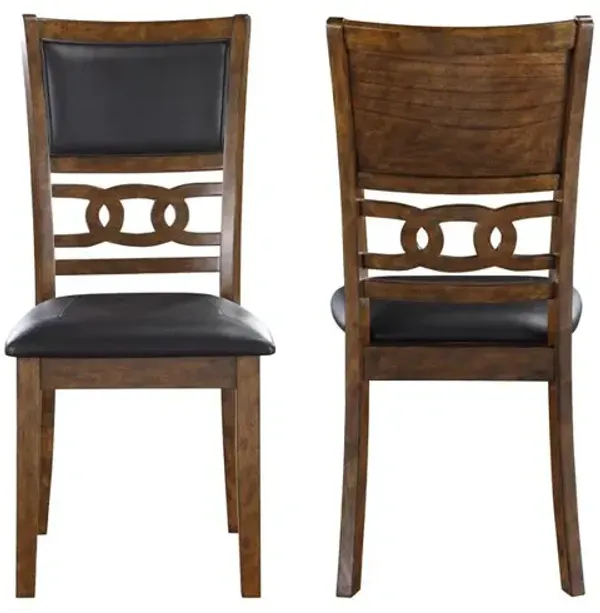 New Classic Furniture Gia Brown Wood Dining Chair with PU Seat (Set of 6)