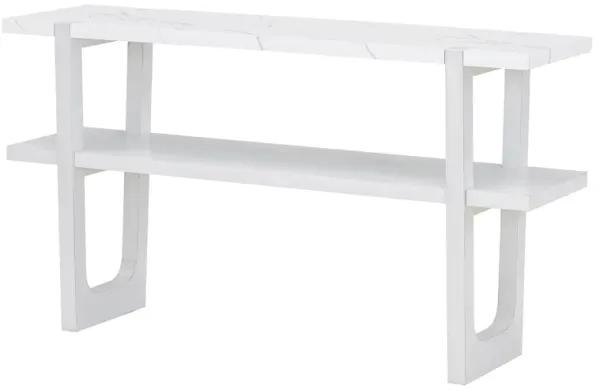 Clihome Narrow Console Table with Marble-Effect Top, Retro Entryway Table with Open Shelf, Sofa Table for Entryway, Hallway and Living Room (Espresso)