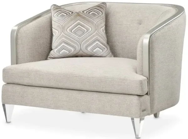 Michael Amini Camden Court Chair and Half - Flax/Platinum
