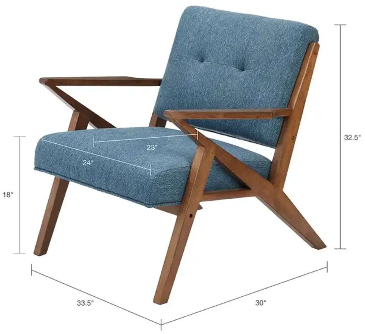 Belen Kox Retro Rocket Blue Lounge Chair, Belen Kox