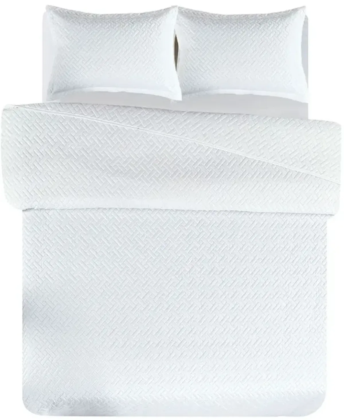Legacy Decor 3 PCS Squared Stitched Pinsonic Reversible Lightweight All Season Bedspread Quilt Coverlet Oversized, Queen Size, Navy Color