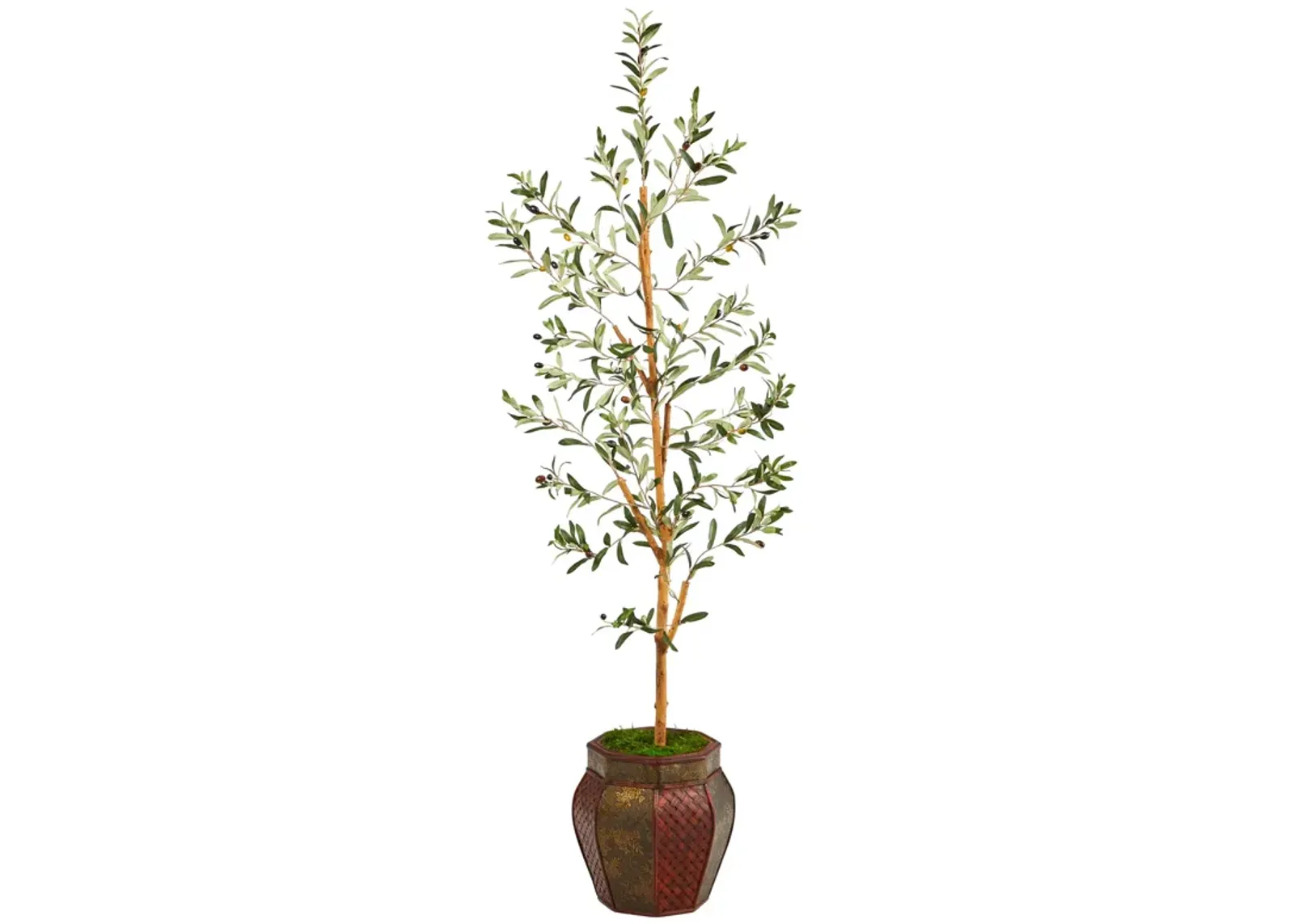 HomPlanti 5.5 Feet Olive Artificial Tree in Decorative Planter