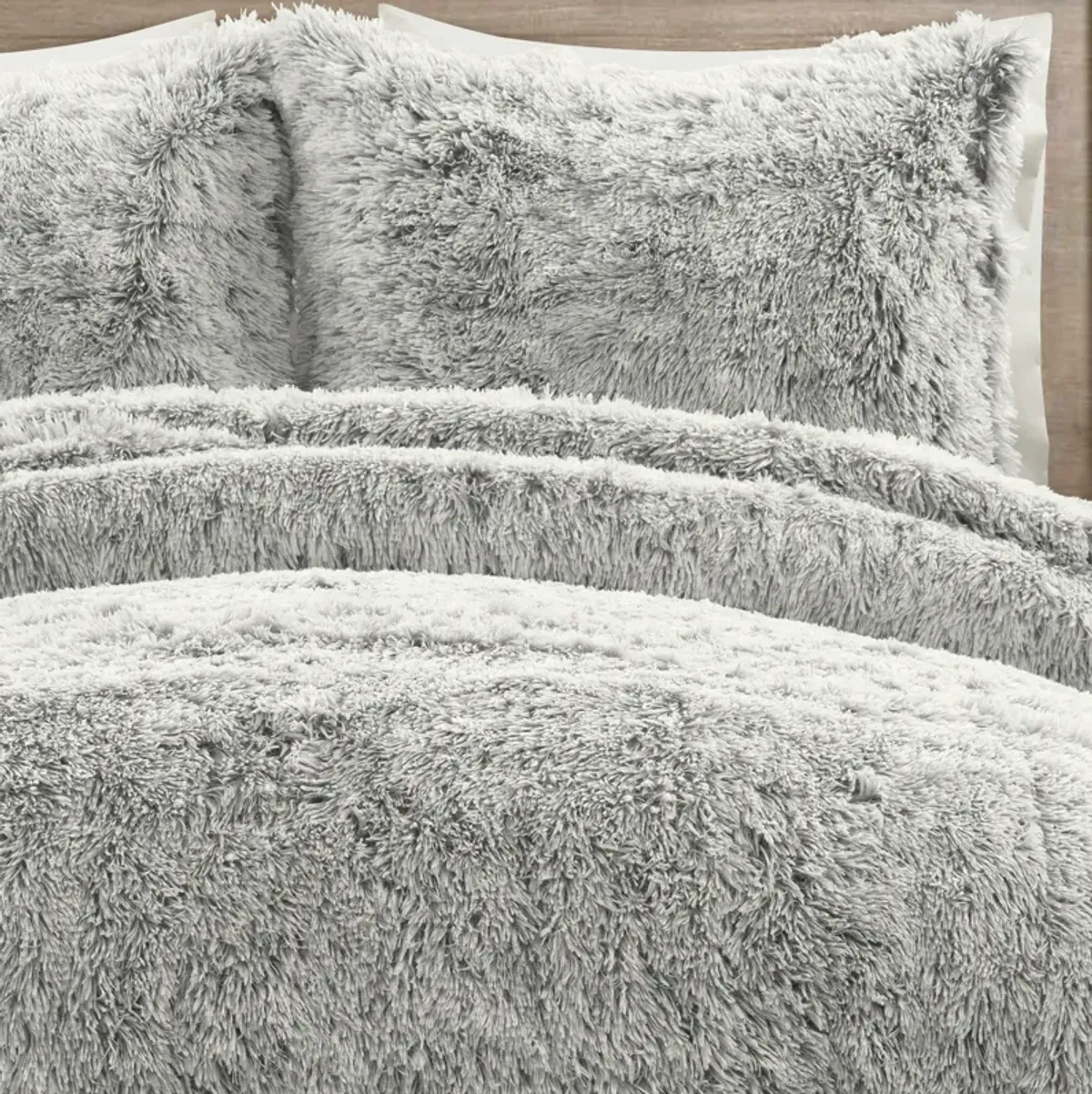 Emma Cozy Ultra Soft Two Tone Faux Fur Comforter 3-Pc Set