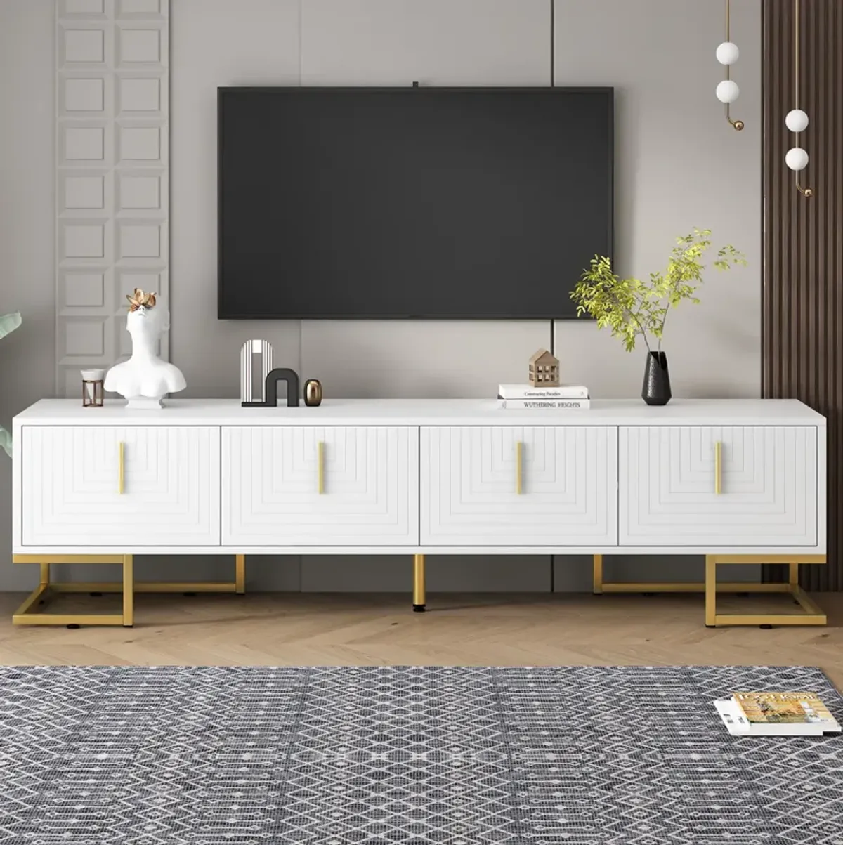 Merax Media Console Table with Cabinets TV Stand