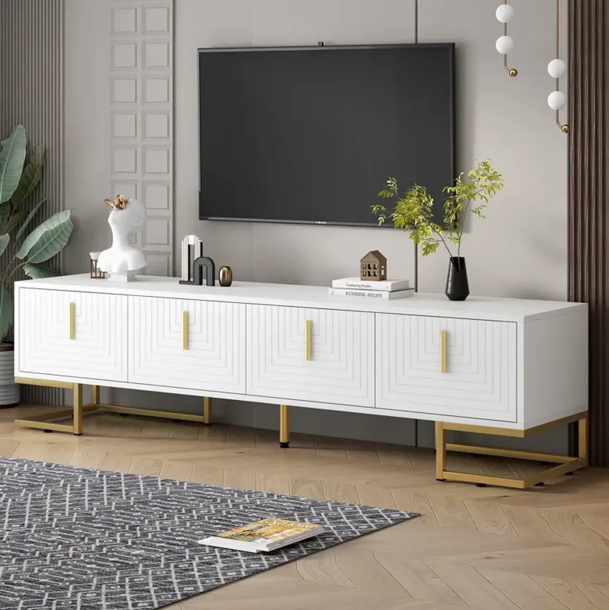 Merax Media Console Table with Cabinets TV Stand