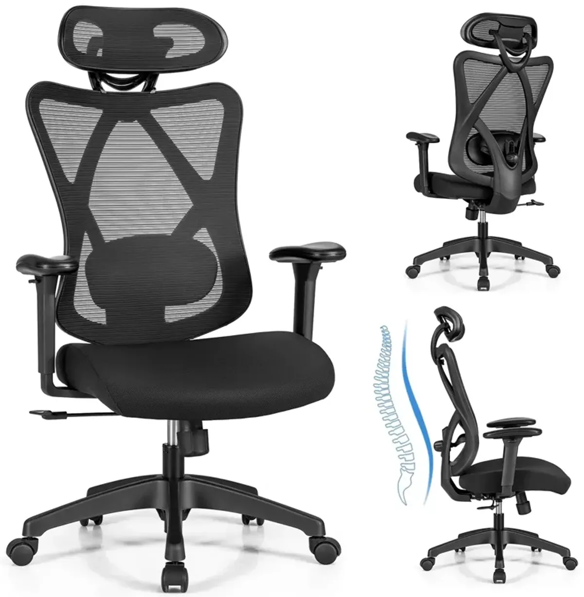 High Back Mesh Executive Chair with Adjustable Lumbar Support