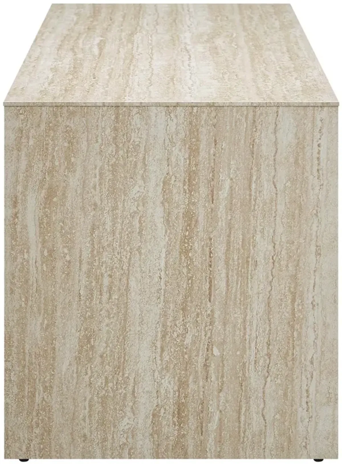 Mirella 62" Faux Travertine Long Bench