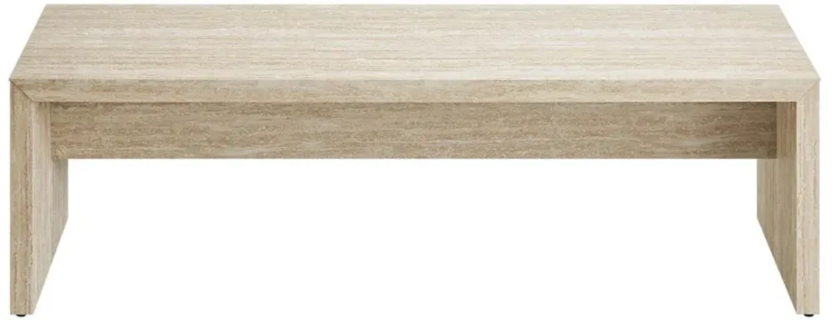 Mirella 62" Faux Travertine Long Bench