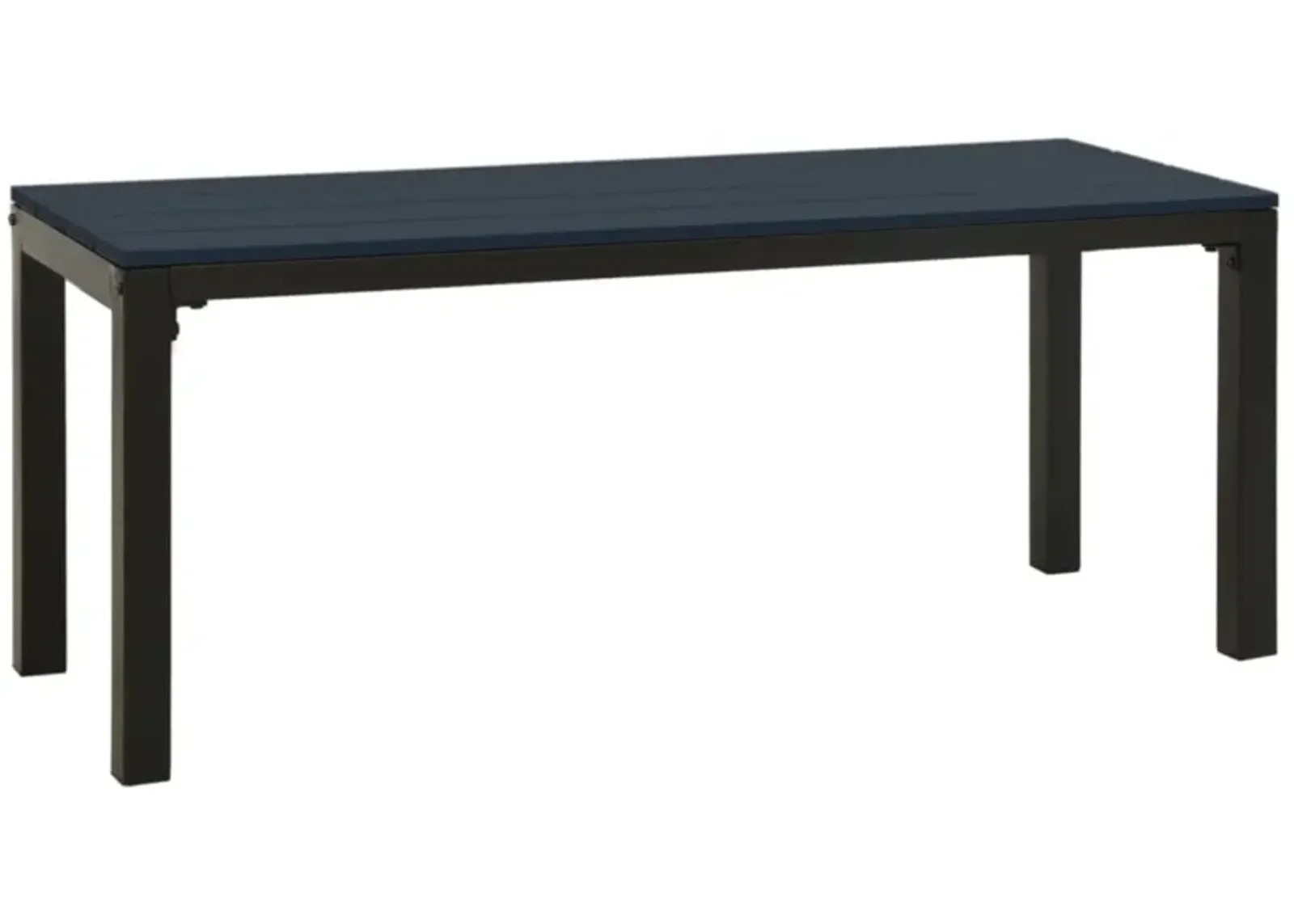 vidaXL Black Patio Bench 43.3" - Outdoor Weather-Resistant Seating Made of Durable Steel and WPC, Requires Assembly, California Proposition 65 Warning