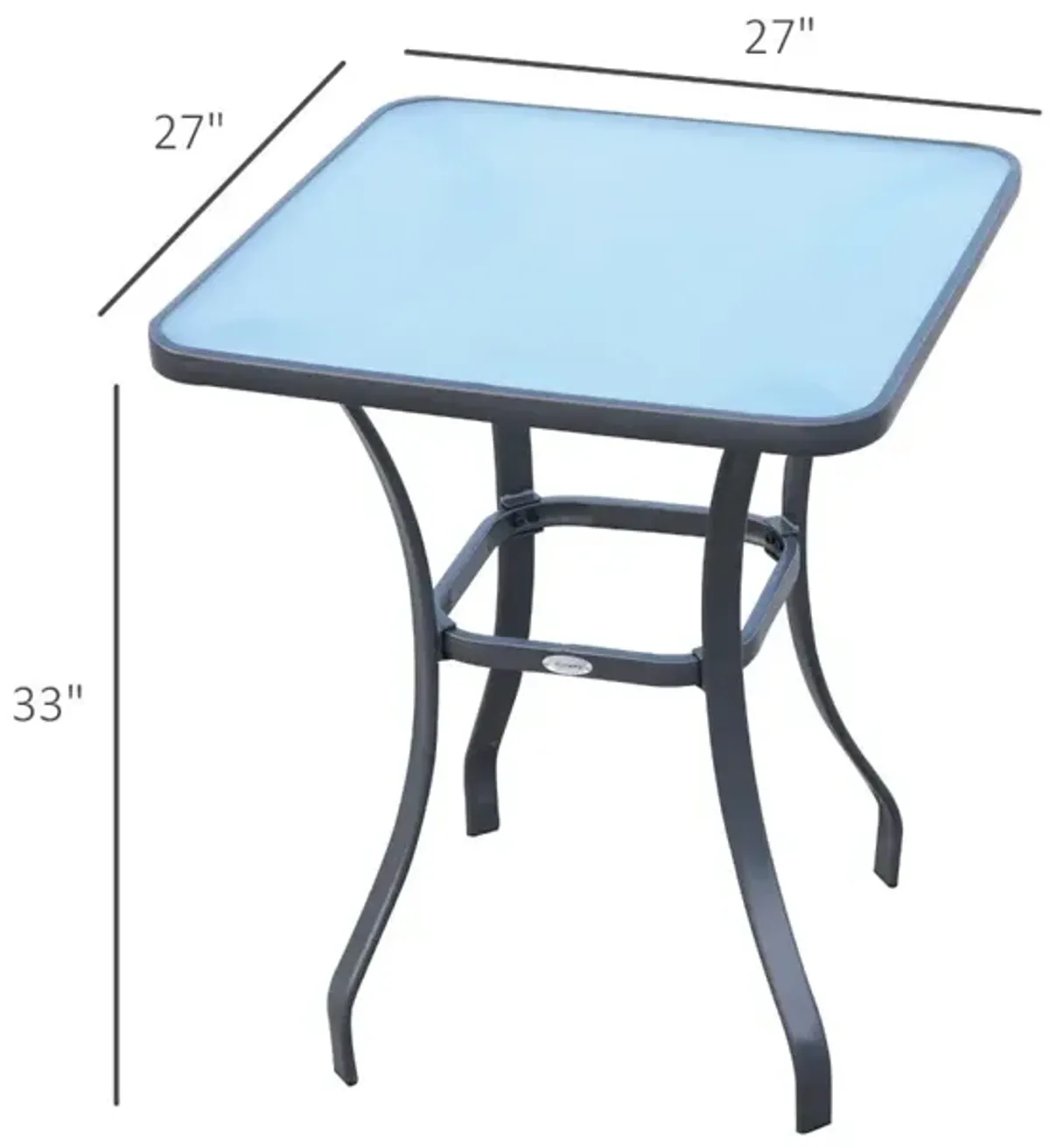 Alfresco Dining Surface: 33" Square Tempered Glass Bistro Table for Gardens