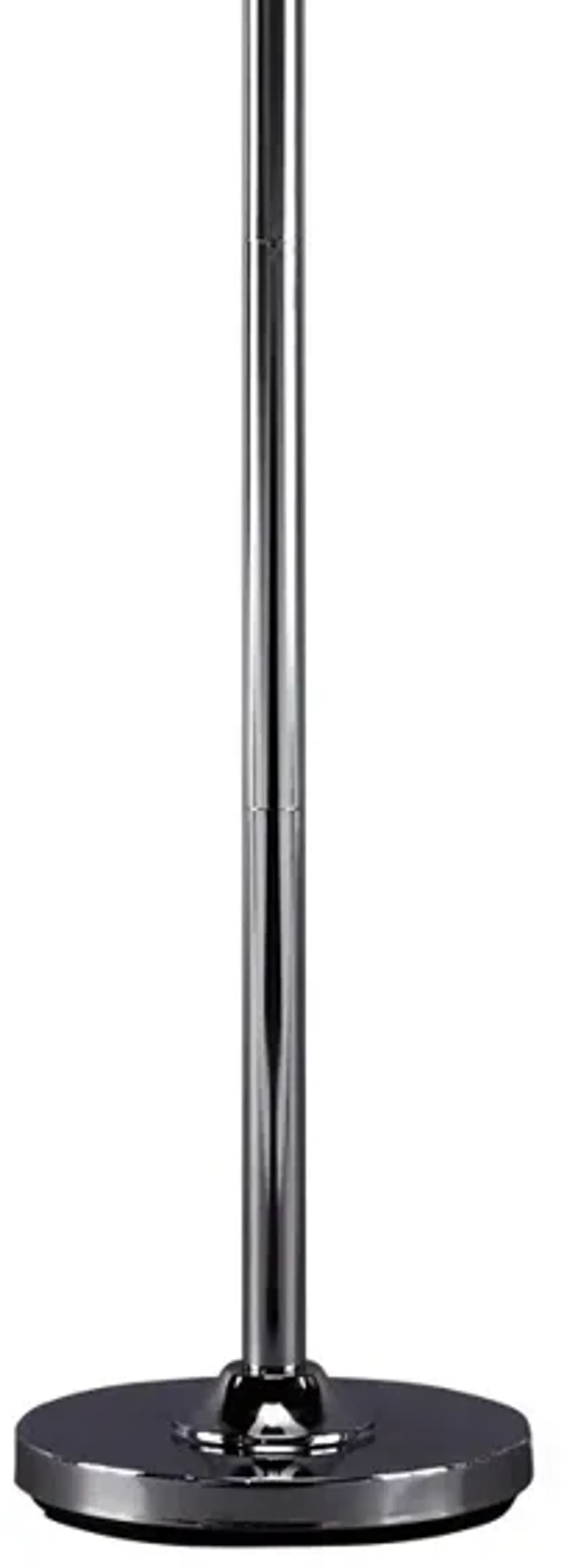 Tapered Drum Shade Metal Floor Lamp with Crystal Accent, Silver and White-Benzara