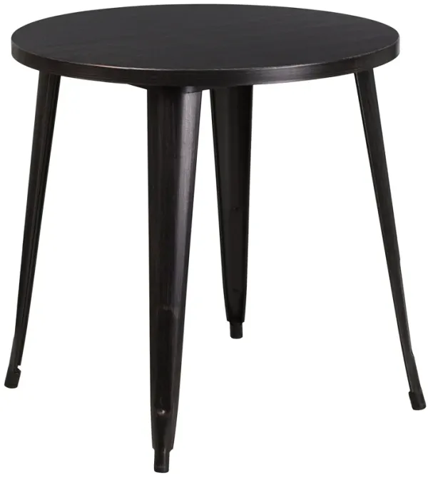 30RD Aged Black Metal Table